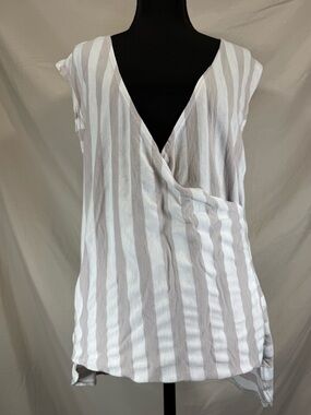 Michael Stars Striped Sleeveless Wrap Top 🤍 One Size 🏝️‎